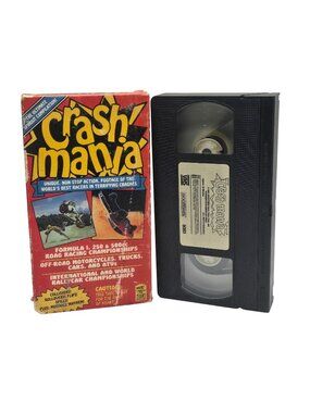 Crash Mania VHS Tape 1990 GoodTimes Home Video Racing Crashes Compilation
